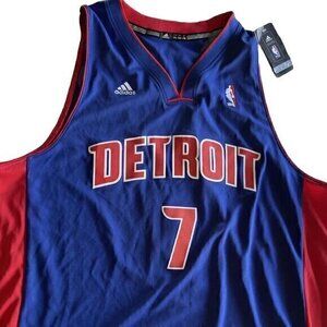 DETROIT PISTONS Adidas BRANDON KNIGHT #7 Blue Jersey NBA Men’s Sz 2XL SIGNED NWT